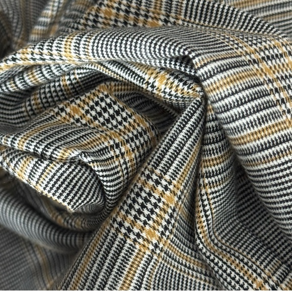 Zara Tartan Plaid Pants Trousers Ankle Length Black Pockets Straight Leg Size M - Picture 8 of 16